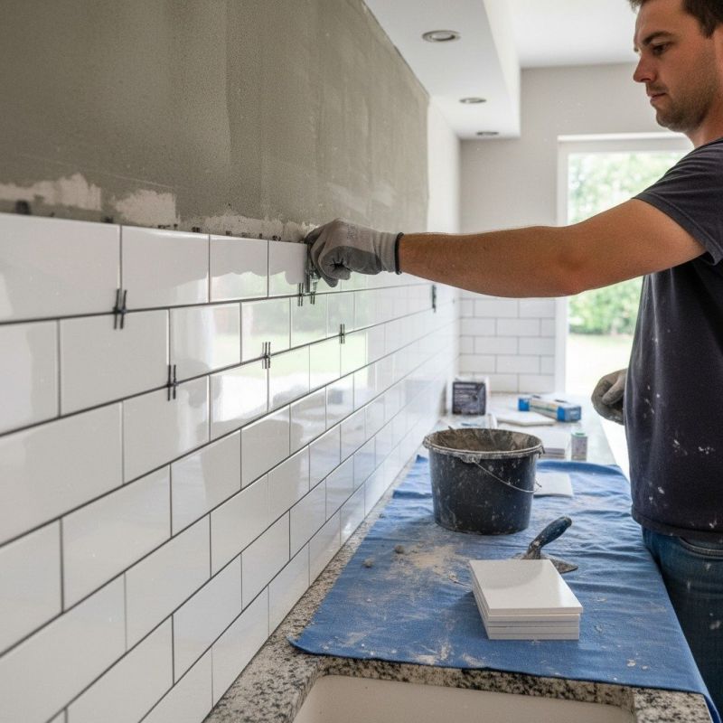 Slate Backsplash Installation